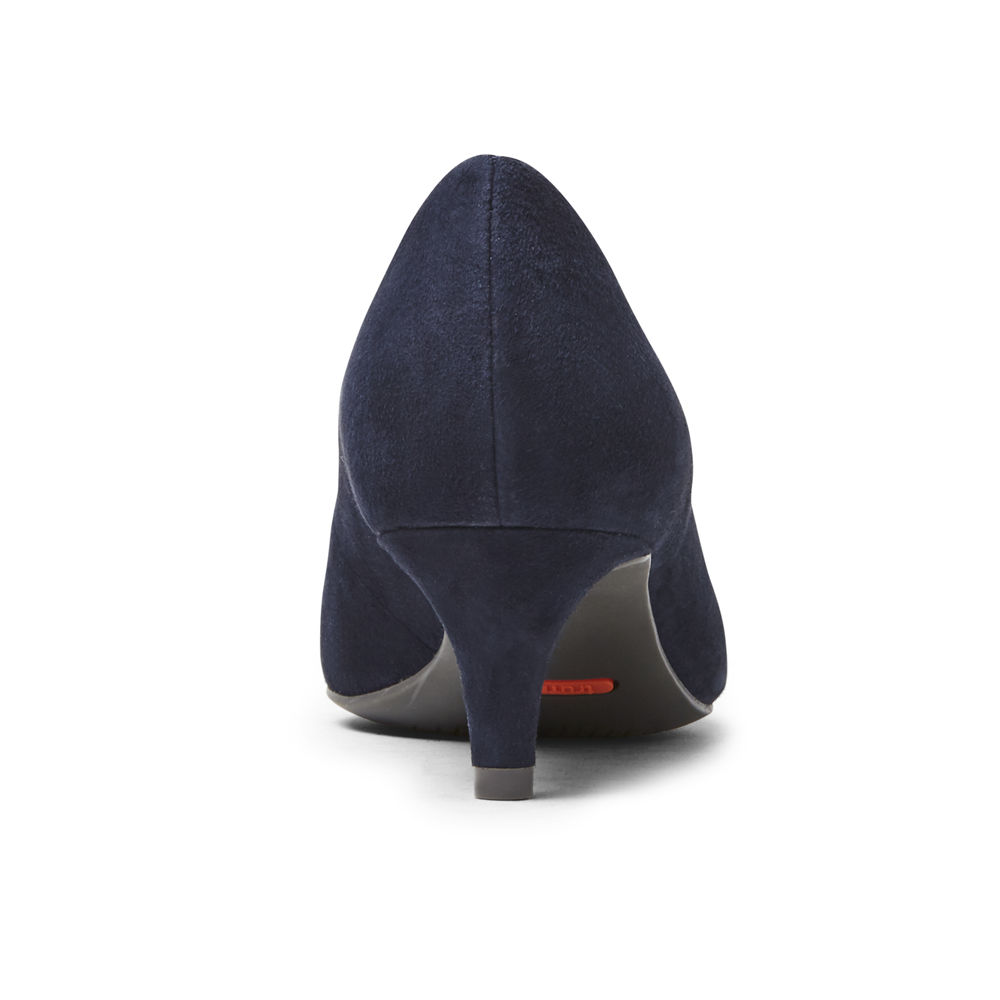 Rockport Singapore Womens Heels - Total Motion Noelle Scalloped-Back Navy - CV4356920